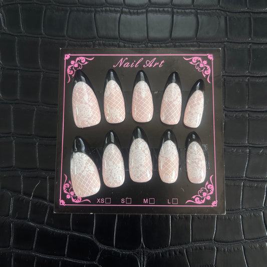 Lace French Nail Set